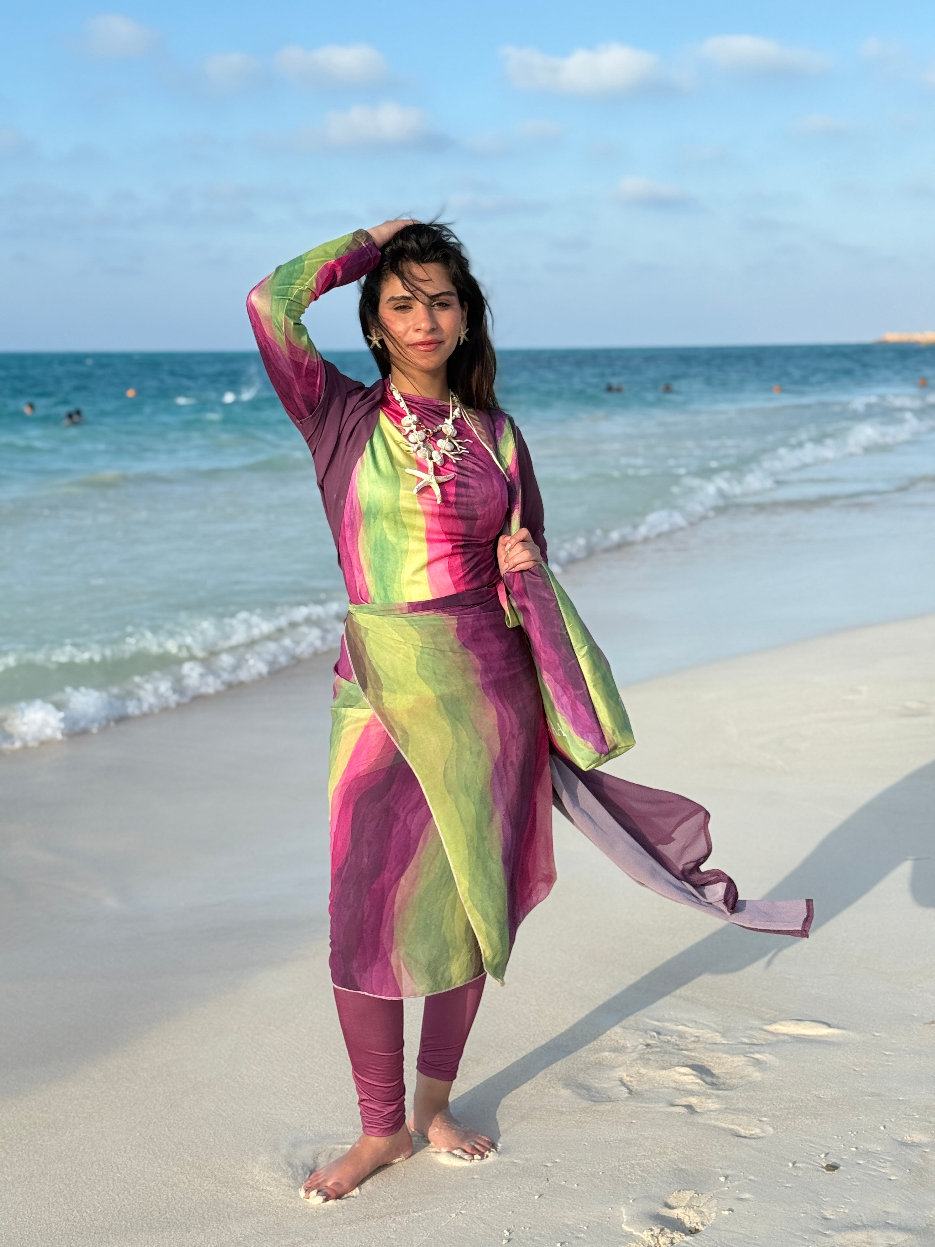 5-Pieces-Tropical Bloom Burkini