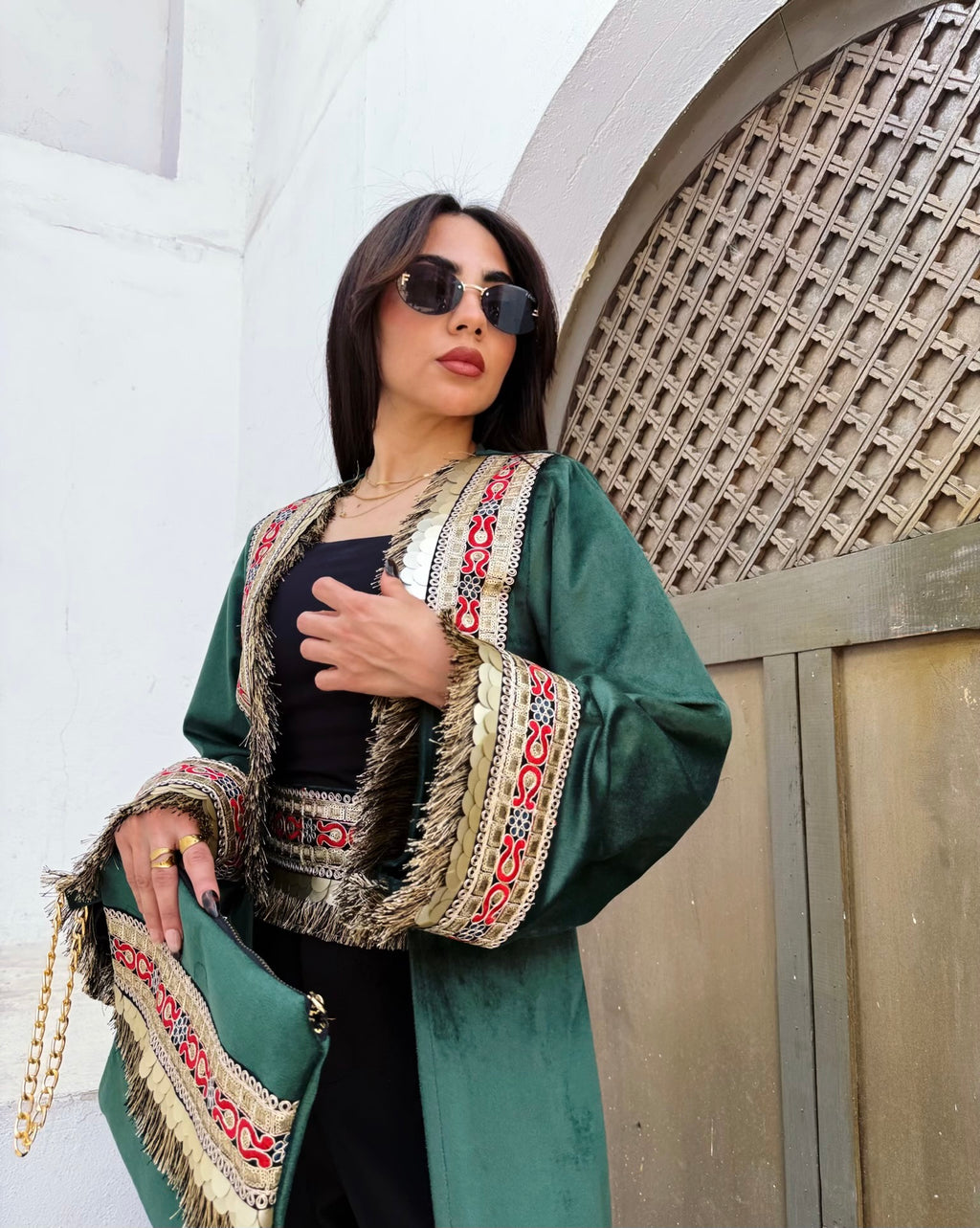 Olive green Luxury Fringe