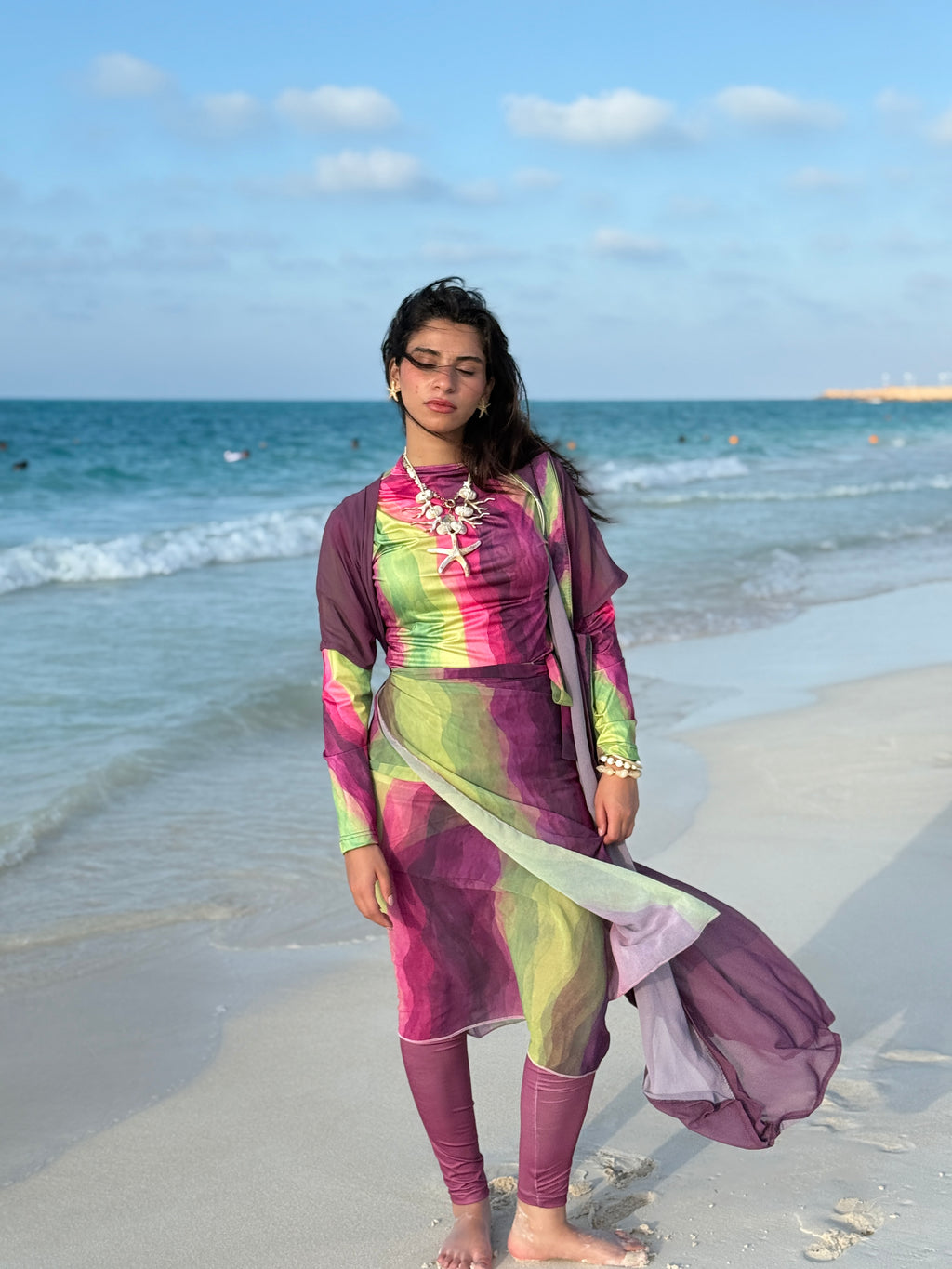 5-Pieces-Tropical Bloom Burkini