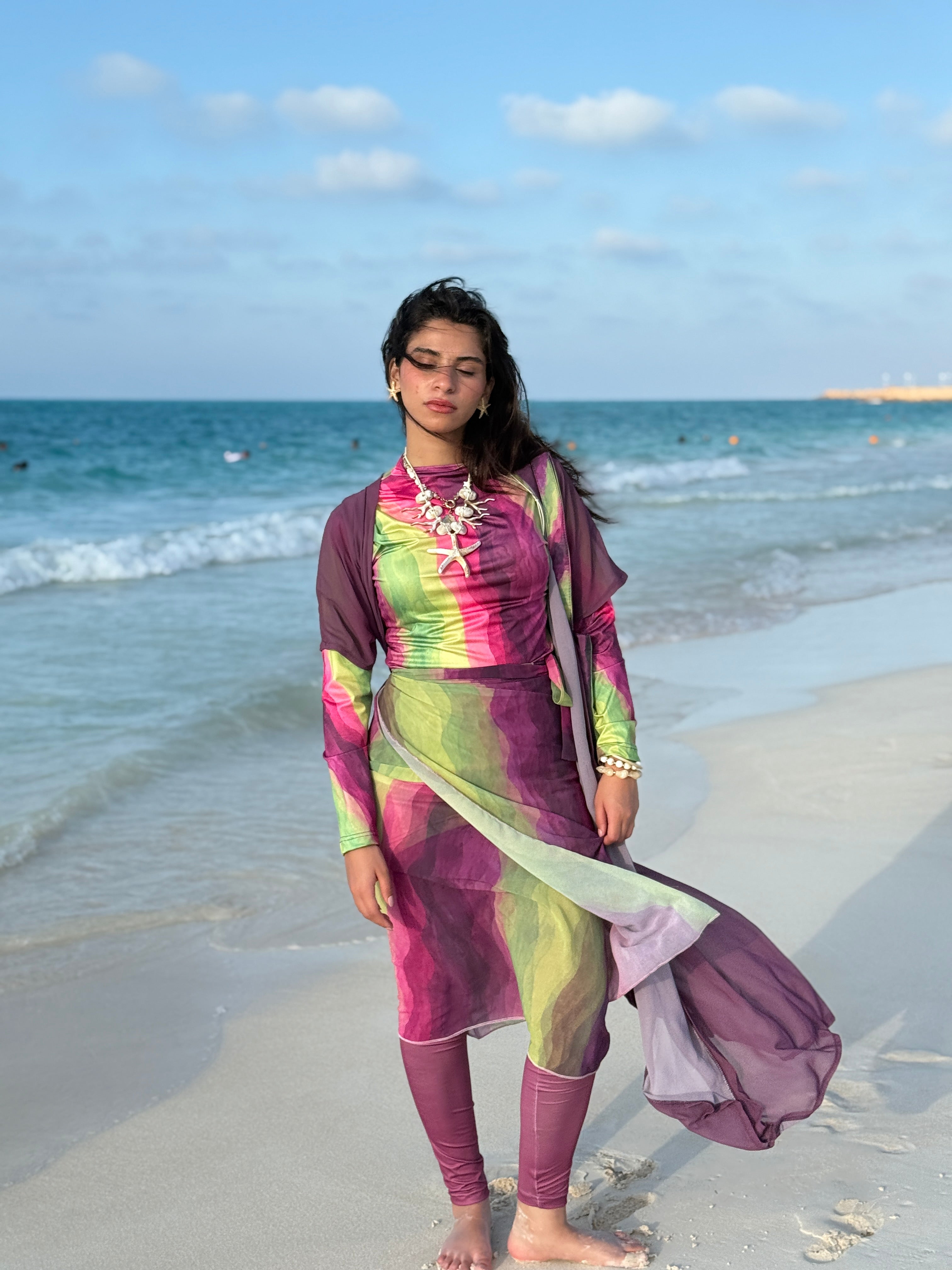 5-Pieces-Tropical Bloom Burkini