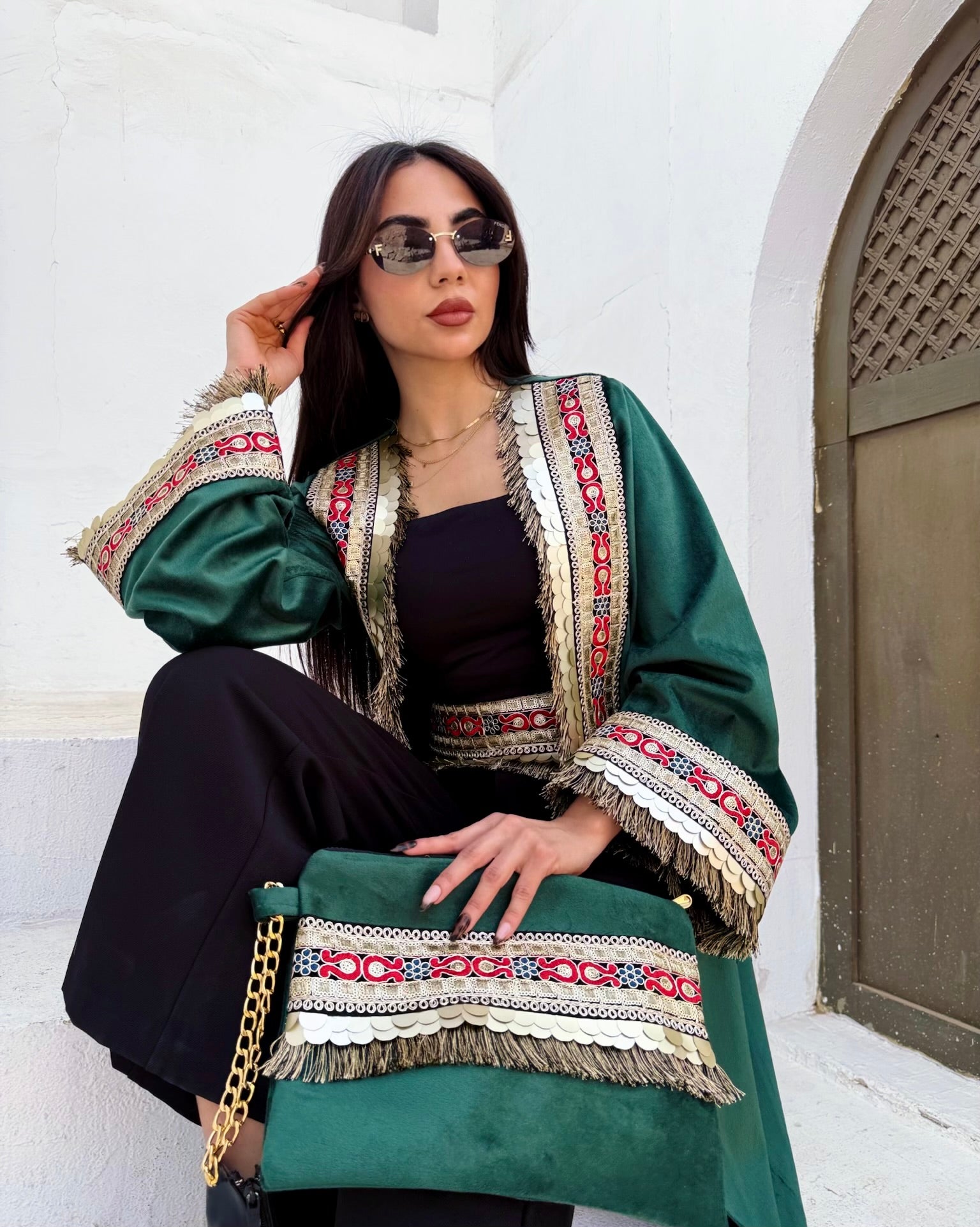 Olive green Luxury Fringe