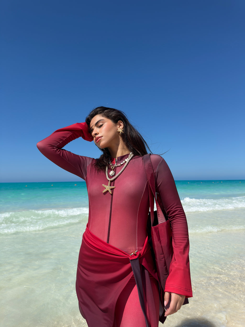 Cherry Coast Burkini with waterproof Beach bag