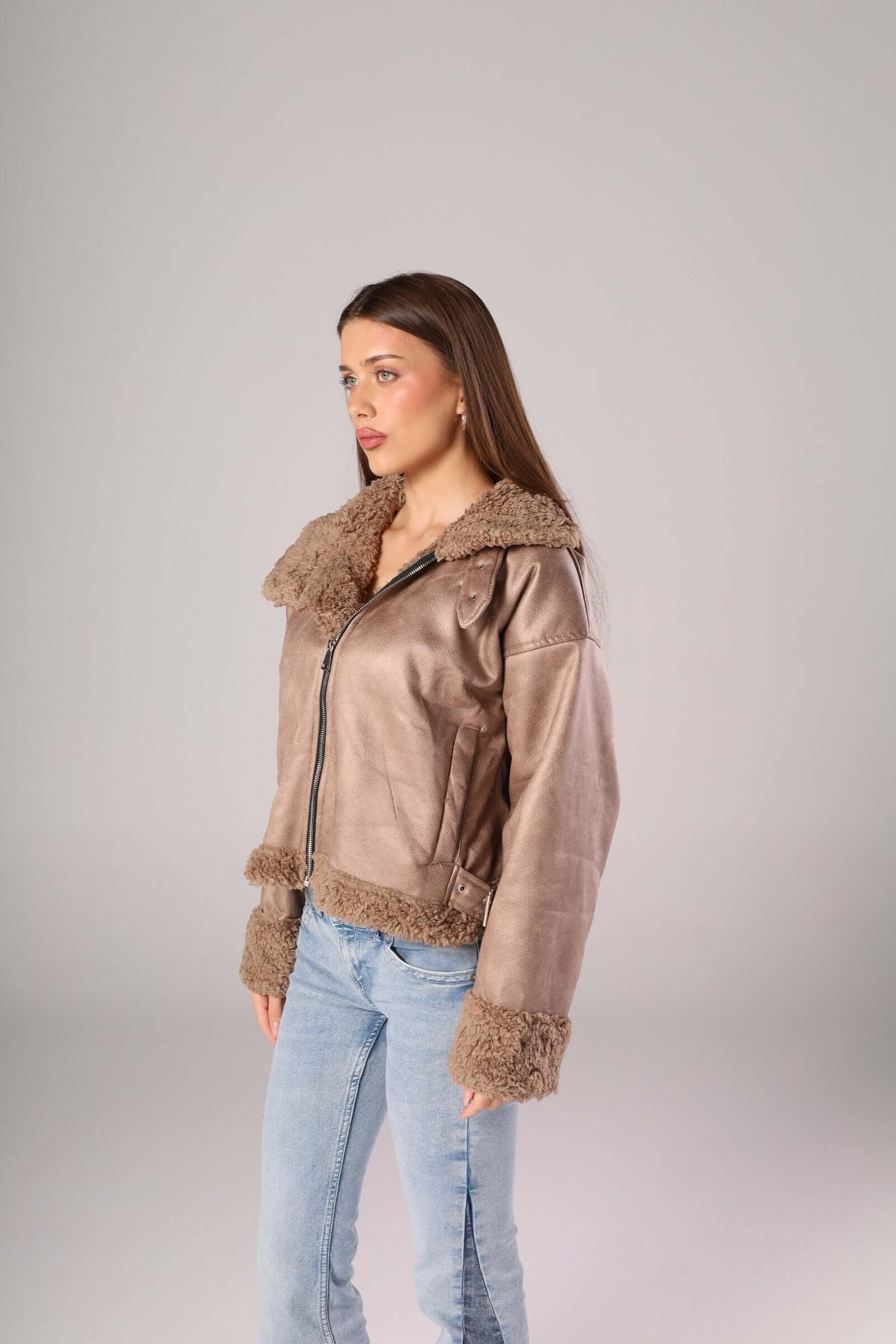 Suede Fur-Lined Jacket