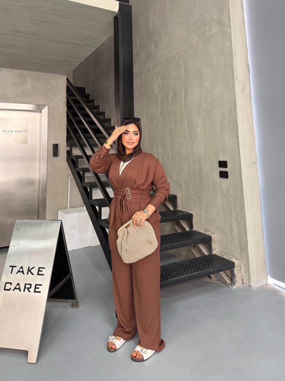 Double Belt Linen Suit