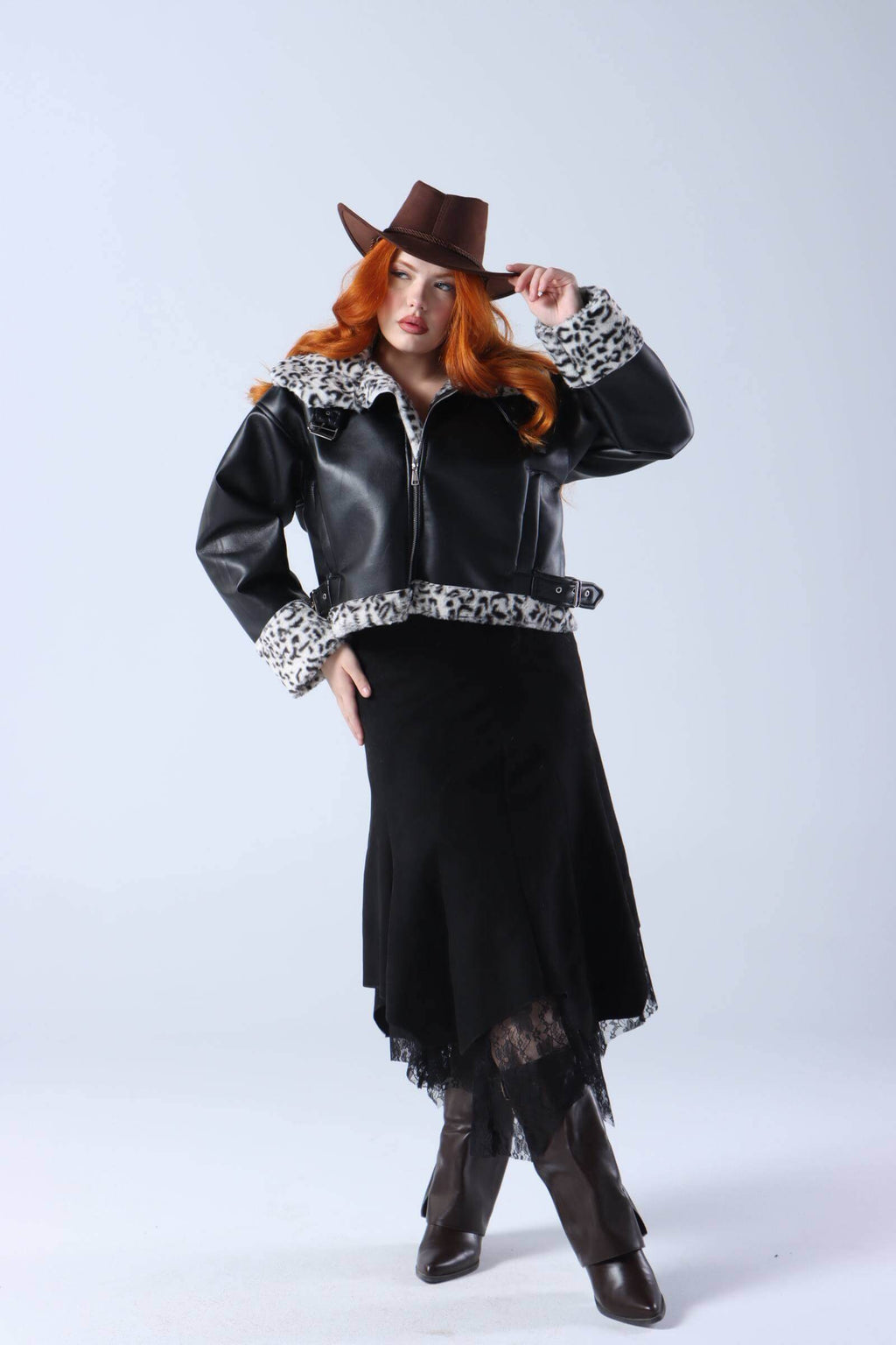 Tiger Leather X fur jacket