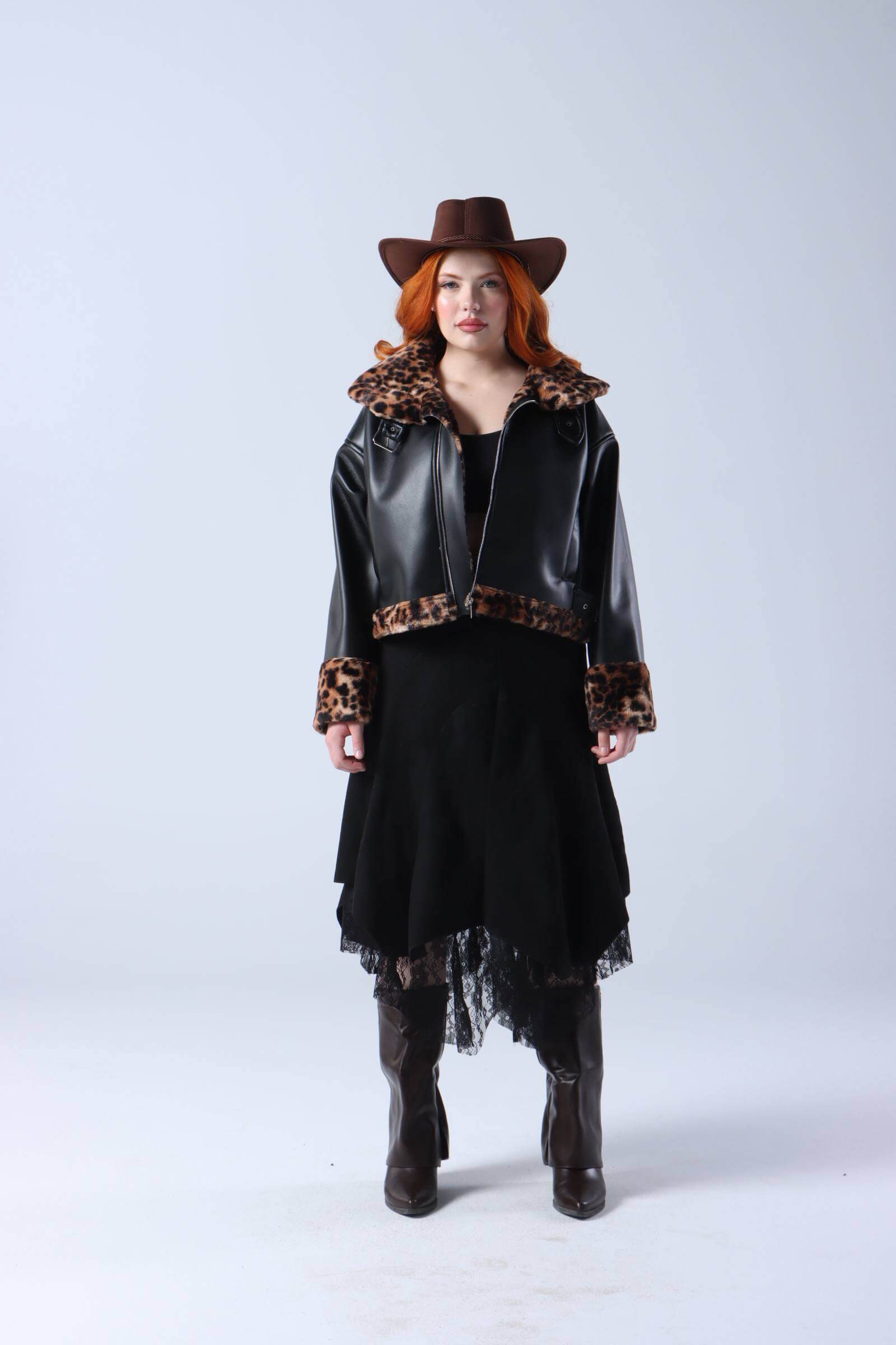 Tiger Leather X fur jacket