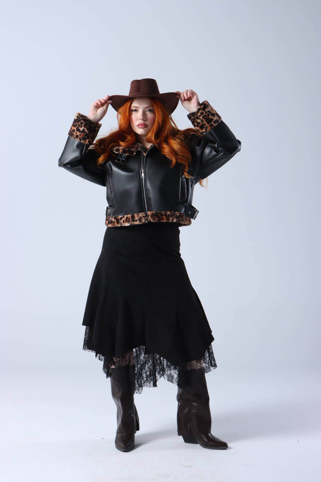 Tiger Leather X fur jacket