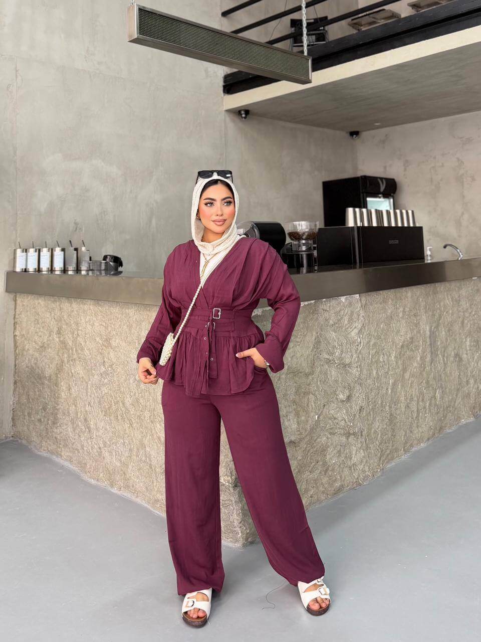 Double Belt Linen Suit