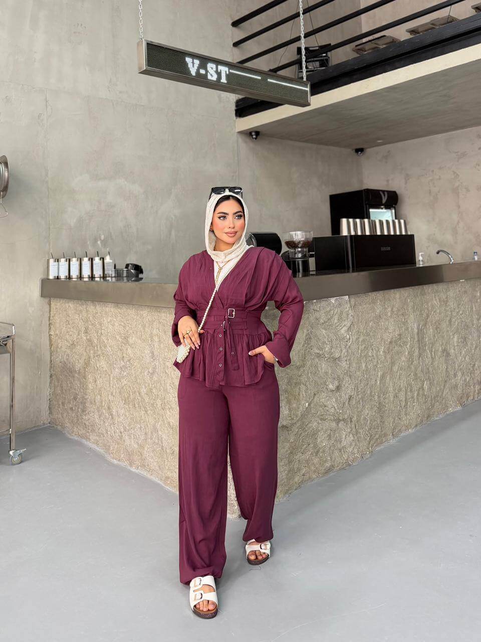 Double Belt Linen Suit