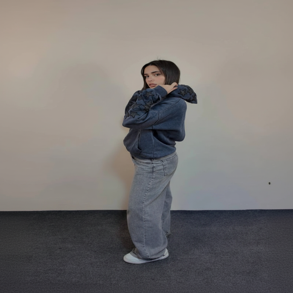 Premium washed grey hoodie - Enhanced Image 2