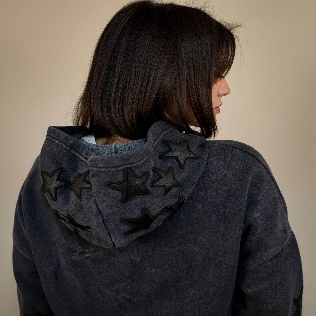 Premium washed grey hoodie - Enhanced Image 3