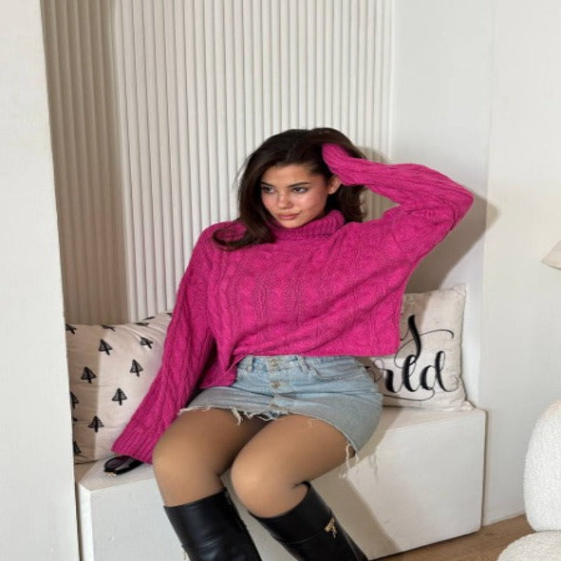 Necked high waist Pullover