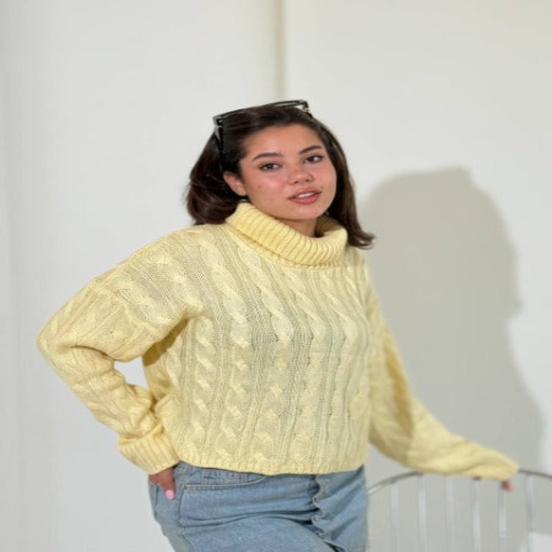 Necked high waist Pullover