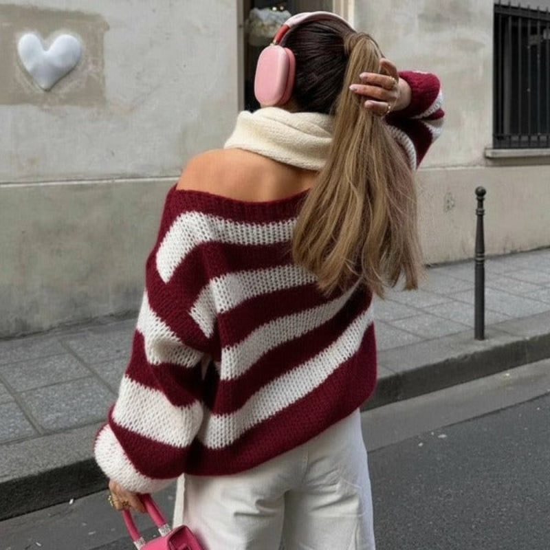 Off-shoulder pullover