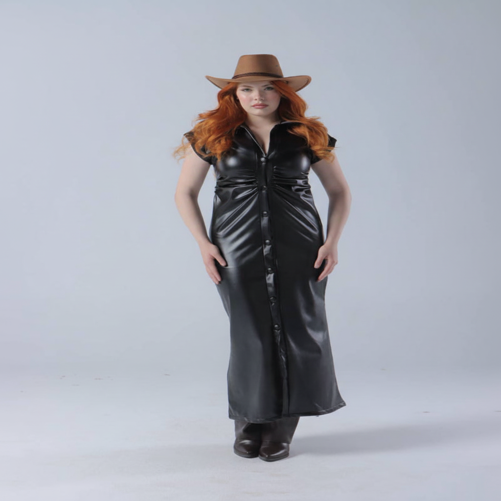 Urban leather dress - Enhanced Image 2